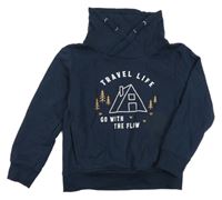 Tmavomodrá mikina Topolino s  Topolino s chatou