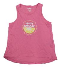 Ružový crop top s citronem Summer Vibes
