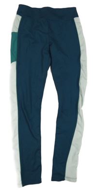 Tyrkysovo-sivé športové legíny Decathlon