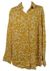 Dámska bielo-okrová kvetovaná blúzka Ulla Popken