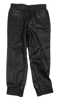 Černé koženkové cuff kalhoty Primark