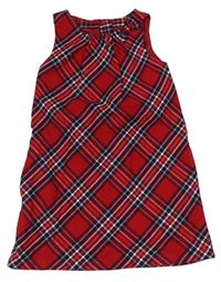 Červeno-tmavomodro-biele kárované šaty s mašlou H&M