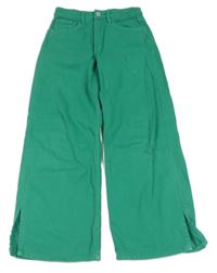 Zelené wide leg rifle H&M