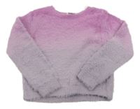 Růžovo-lila ombré chlpatý sveter Primark