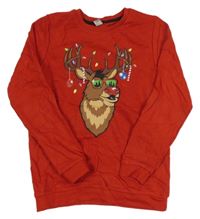 Červená mikina so sobom Tu