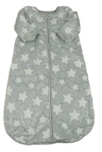 Šedý chlupatý podšitý spací pytel s hviezdami zn. Next