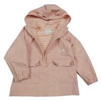 Světlerůžová nepromokavá jarní bunda s kapucí Next