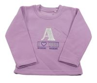 Lila mikina s potlačou a nápisom