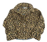 Hnedo-čierna vzorovaná huňatá bunda Zara