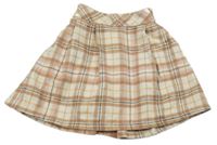 Smetanovo-hnedo-čierna kockovaná sukňa F&F