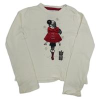 Biely sveter s dívkou a psíkom