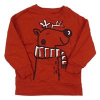 Červená mikina so sobom Next