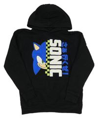 Čierna mikina so Sonicem a kapucňou