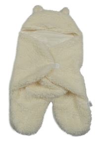 Smetanová huňatá podšitá zavinovačka do autosedačky