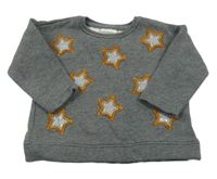 Tmavosivá mikina s hviezdami Zara