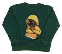 Tmavozelená mikina s potlačou