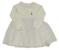 Nové - Bílé bavlněno/tylové šaty 