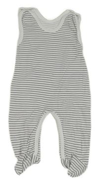 Bílo-šedé pruhované dupačky