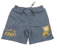 Nové - Tmavosivé teplákové kraťasy s tigrom Dunnes