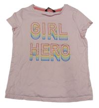 Svetloružové tričko s nápisom George