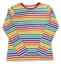 Bílo-barevné pruhované pyžamové triko 