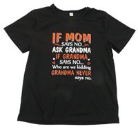 Čierne tričko s nápisom