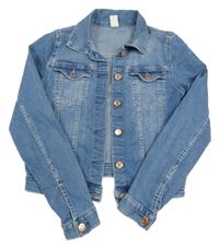 Modrá rifľová crop bunda Denim Co.