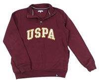 Mahagónovoá mikina s nápisom U.S. Polo Assn