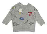 Sivá mikina s obrázkami H&M