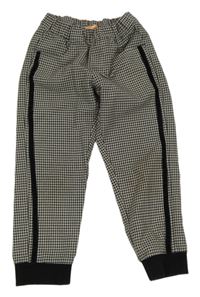 Černo-béžové vzorované cuff rifle s proužky Pusblu