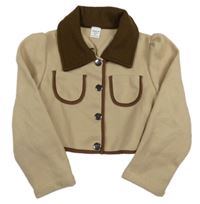 Béžovo-hnědý crop kabátek Shein