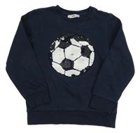 Tmavomodrá mikina s míčem z flitrů C&A