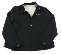 Čierna šušťáková jarná bunda s výšivkou