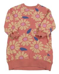 Růžová květovaná tepláková tunika Next 