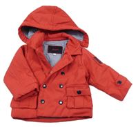 Červená šusťáková zateplená bunda s kapucí Jacidi