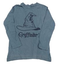 Modrošedé triko s potiskem Harry Potter