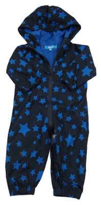 Tmavomodrá šusťáková kombinéza s hvězdičkami a kapucí Rebel