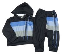 2set - Čierno-modro-sivá mikina s kapucí + nohavice