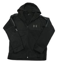 Černo-šedá propínací sportovní mikina s kapucí a logem Under Armour