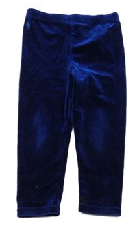 Tmavomodré sametové legíny Ralph Lauren