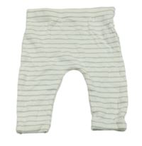 Bílo-khaki pruhované tepláky F&F