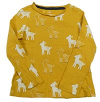 Okrové tričko so srnkami M&S