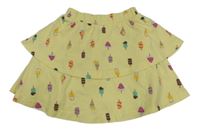 Žltá bavlnená vrstvená sukňa so zmrzlinami Lily & Dan