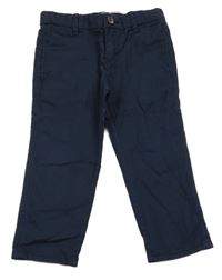 Tmavomodré plátenné chino nohavice H&M