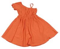 Oranžové ľahké šaty s jedním rukávom River Island