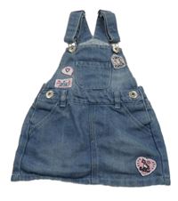 Tmavomodrá rifľová na traká sukňa s jednorožcom Kiki&Koko