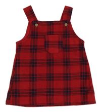 Červeno-tmavomodré kockované fleecové šaty George