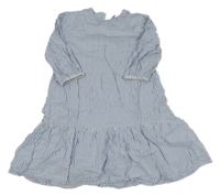 Modro-biele pruhované krepové šaty H&M