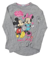 Sivé tričko s Minnií a Mickeym Disney