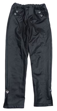 Čierne koženkové nohavice s gombíky